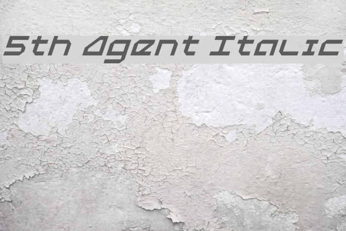 5th Agent Italic Font examples