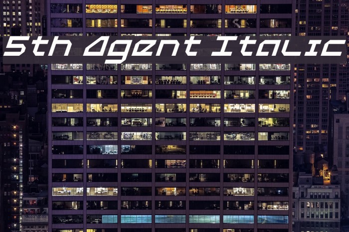 5th Agent Italic Font examples