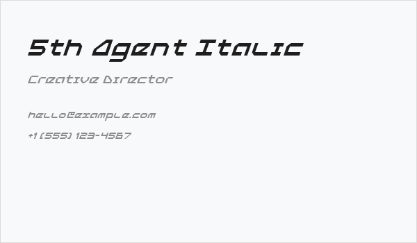 5th Agent Italic Business Card
