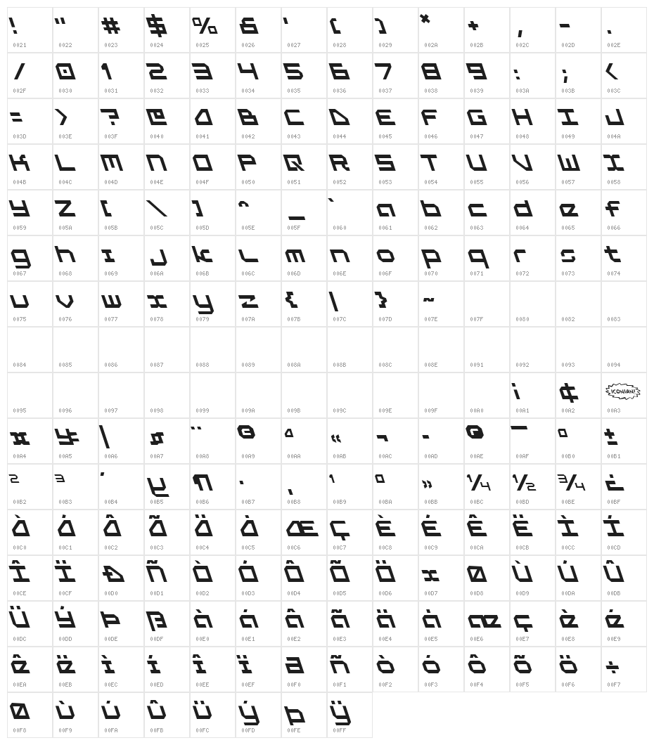 5th Agent Leftalic Character Map
