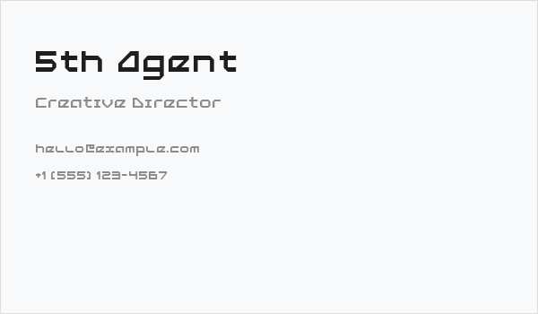 5th Agent Business Card