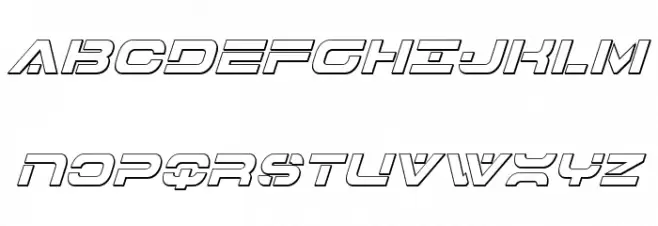 7th Service 3D Italic フォント 大文字