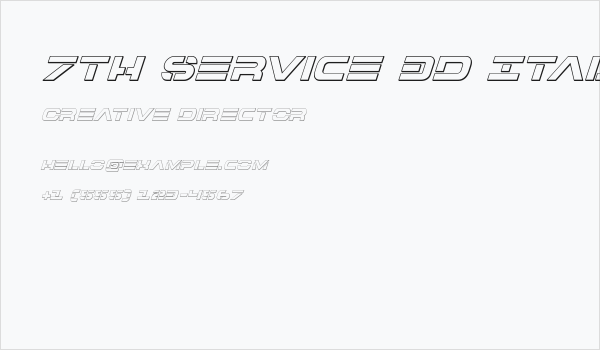 7th Service 3D Italic Business Card