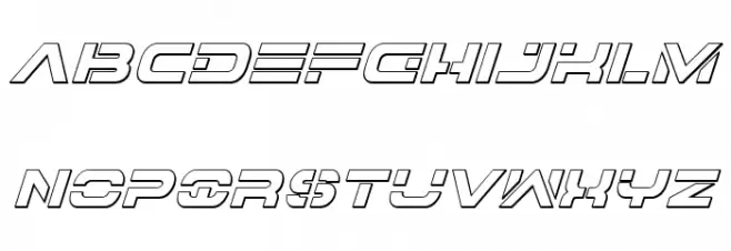 7th Service 3D Italic Schriftart Kleinbuchstaben