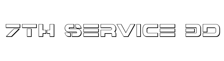 7th Service 3D Font