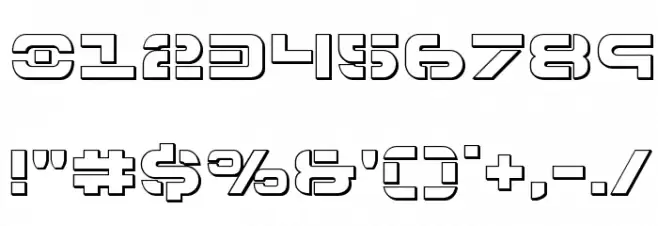 7th Service 3D Font OTHER CHARS