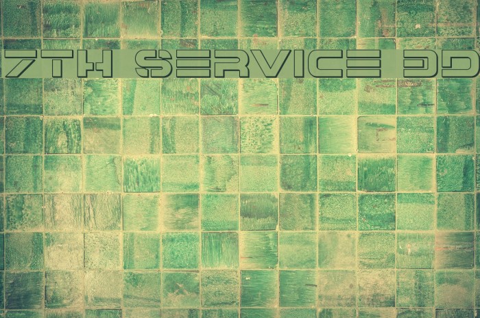 7th Service 3D Font examples