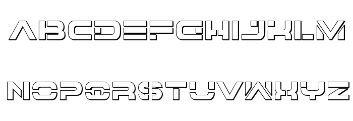 7th Service 3D Font Litere mici