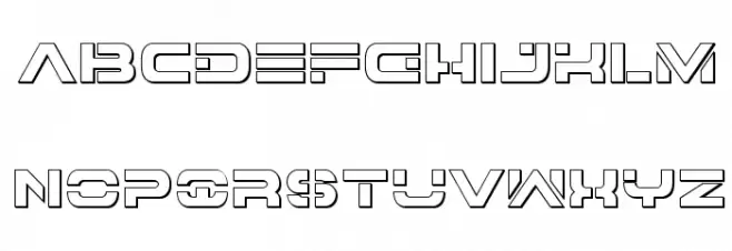 7th Service 3D 字体 小写