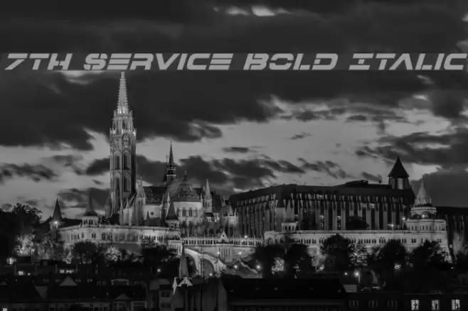 7th Service Bold Italic Font examples