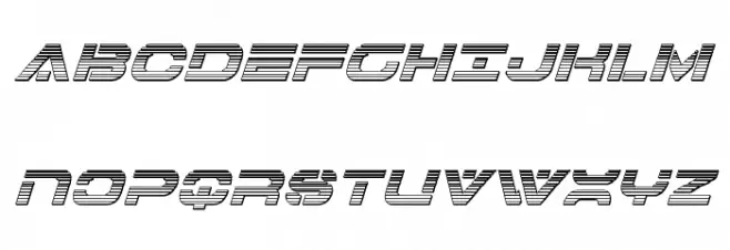 7th Service Chrome Italic फ़ॉन्ट अपरकेस