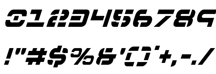 7th Service Condensed Italic Font OTHER CHARS
