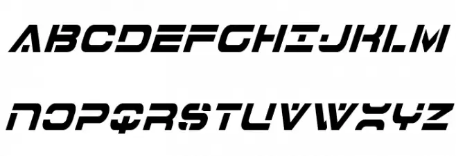 7th Service Condensed Italic फ़ॉन्ट अपरकेस