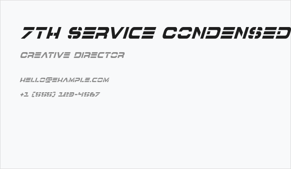 7th Service Condensed Italic Business Card