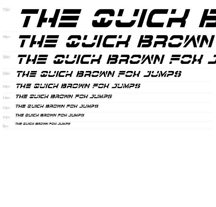 7th Service Condensed Italic Waterfall