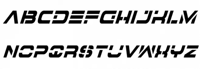 7th Service Condensed Italic Font LOWERCASE