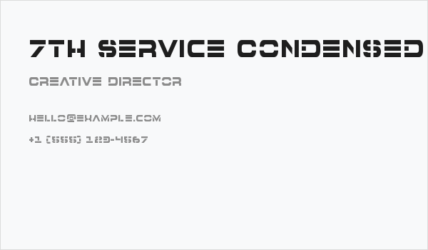 7th Service Condensed Business Card