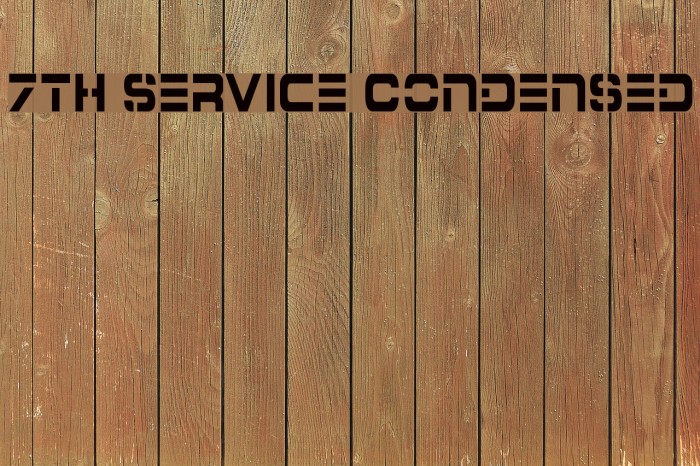7th Service Condensed Schriftart examples