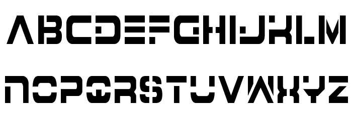 7th Service Condensed Schriftart Kleinbuchstaben
