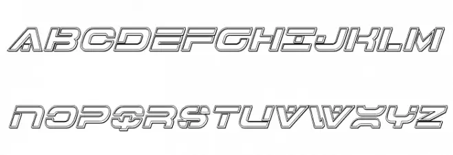 7th Service Engraved Italic Schriftart Groß