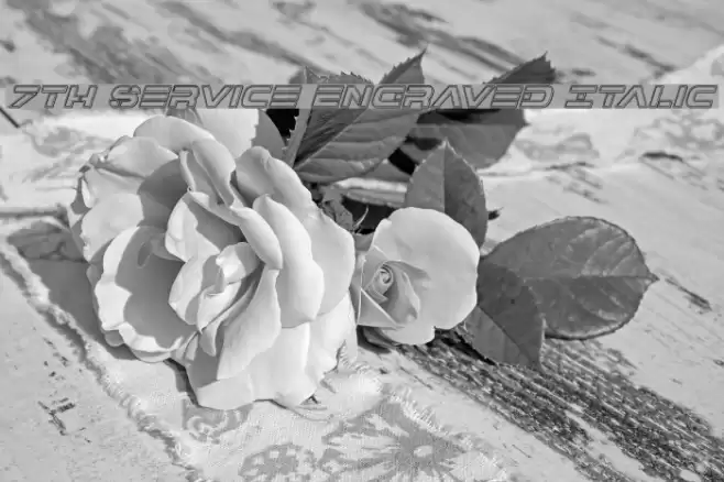 7th Service Engraved Italic Font examples