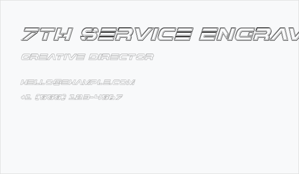 7th Service Engraved Italic Business Card