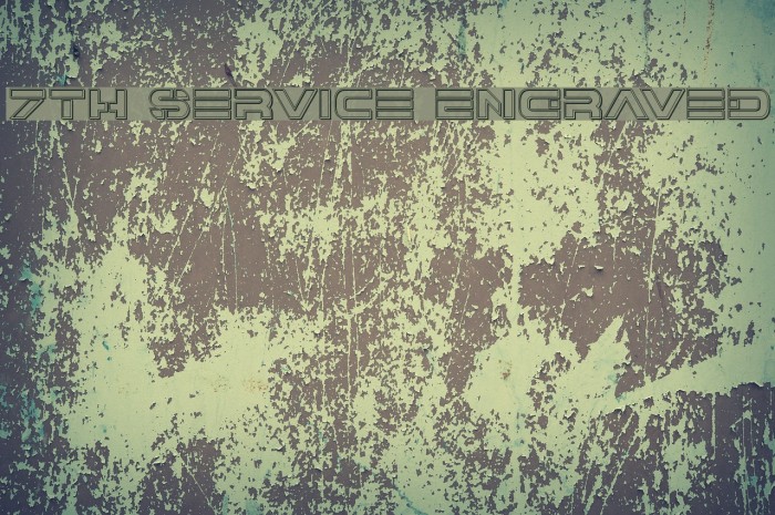 7th Service Engraved Font examples