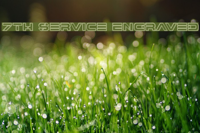 7th Service Engraved Font examples