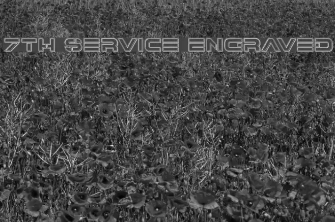 7th Service Engraved Font examples