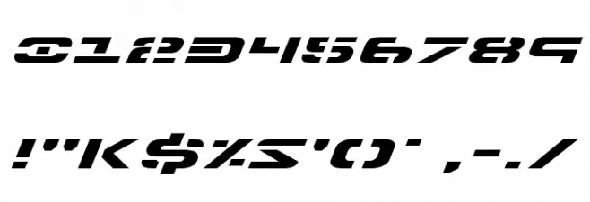 7th Service Expanded Italic フォント その他の文字