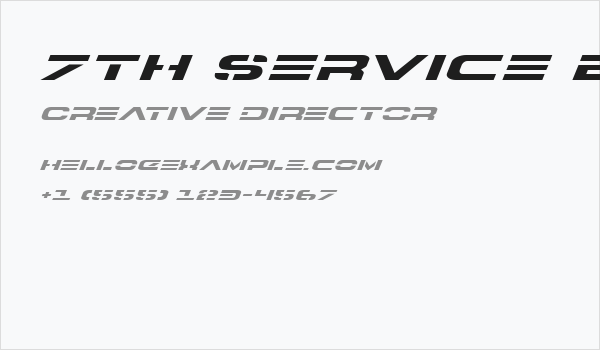 7th Service Expanded Italic Business Card