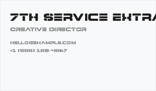 7th Service ExtraBold Business Card