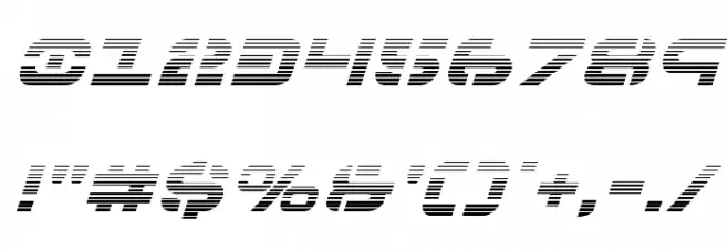 7th Service Gradient Italic Font OTHER CHARS