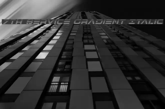 7th Service Gradient Italic Font examples