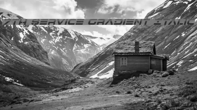 7th Service Gradient Italic Font examples