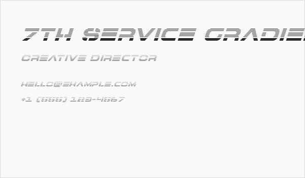 7th Service Gradient Italic Business Card