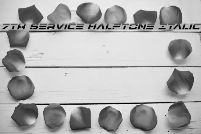 7th Service Halftone Italic Font examples