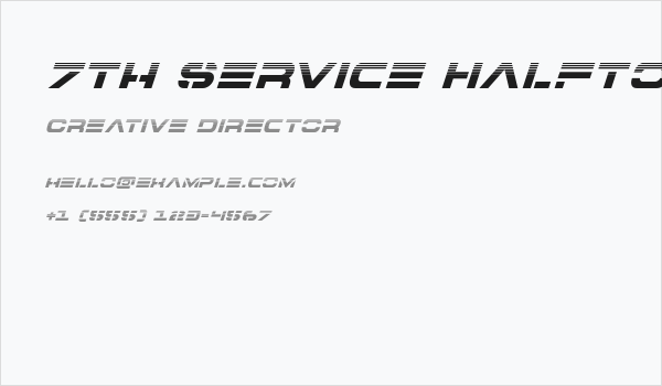 7th Service Halftone Italic Business Card