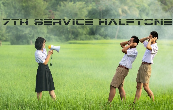 7th Service Halftone Font examples
