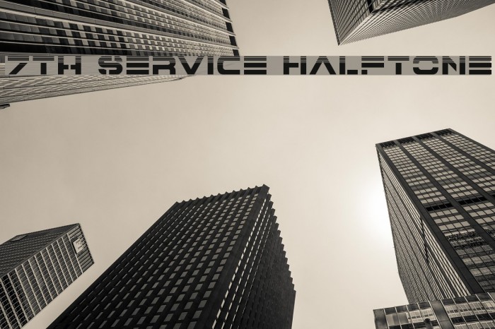 7th Service Halftone Font examples