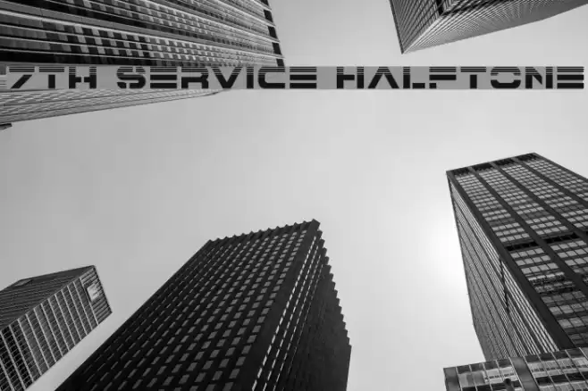 7th Service Halftone Font examples