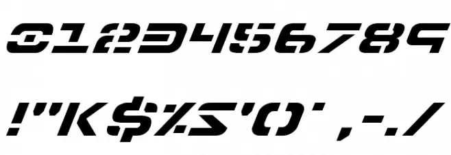 7th Service Italic Font OTHER CHARS