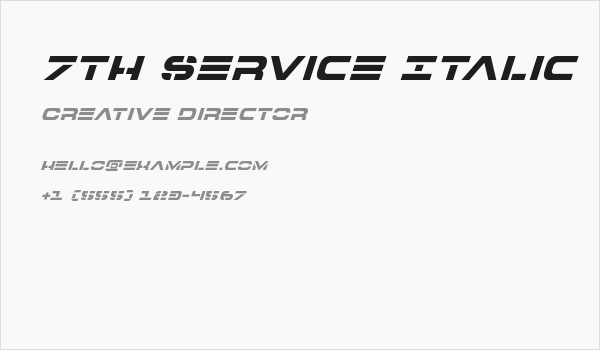 7th Service Italic Business Card