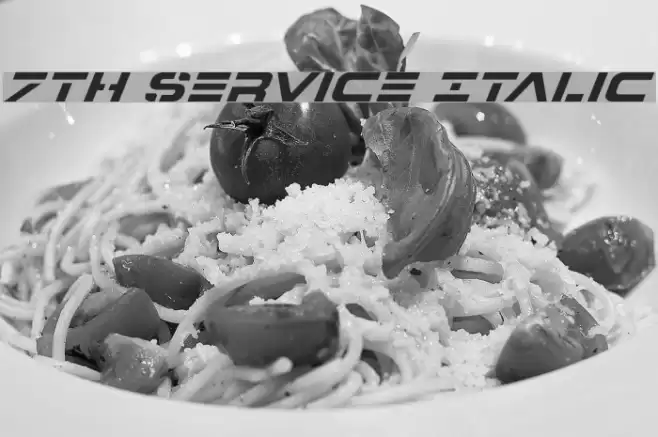 7th Service Italic Font examples