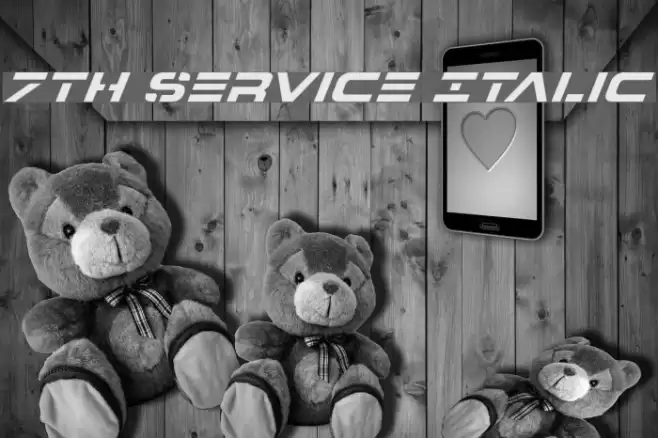 7th Service Italic Font examples