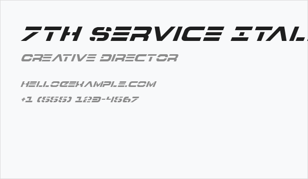 7th Service Italic Business Card