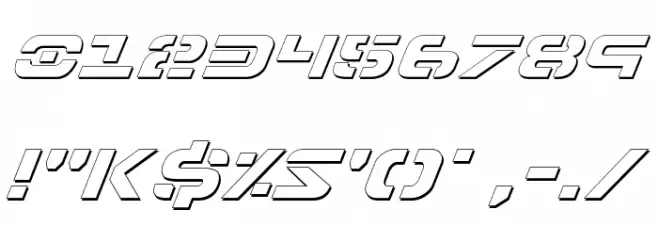 7th Service Outline Italic Шрифта ДРУГИЕ символов