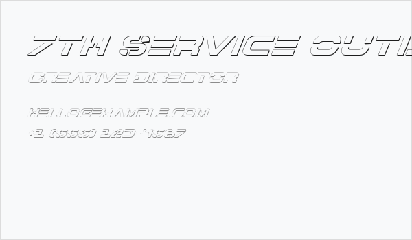 7th Service Outline Italic Business Card