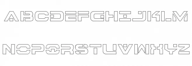 7th Service Outline フォント 大文字