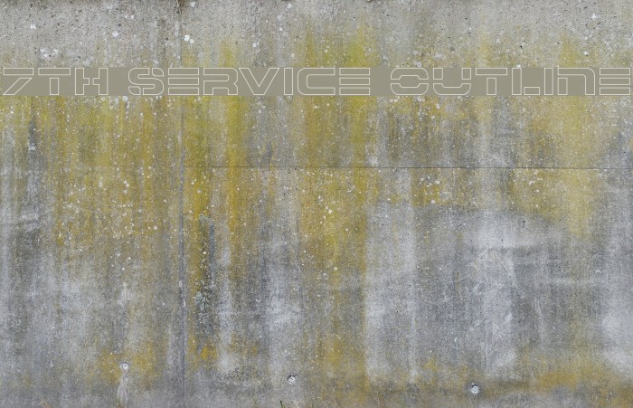 7th Service Outline Font examples